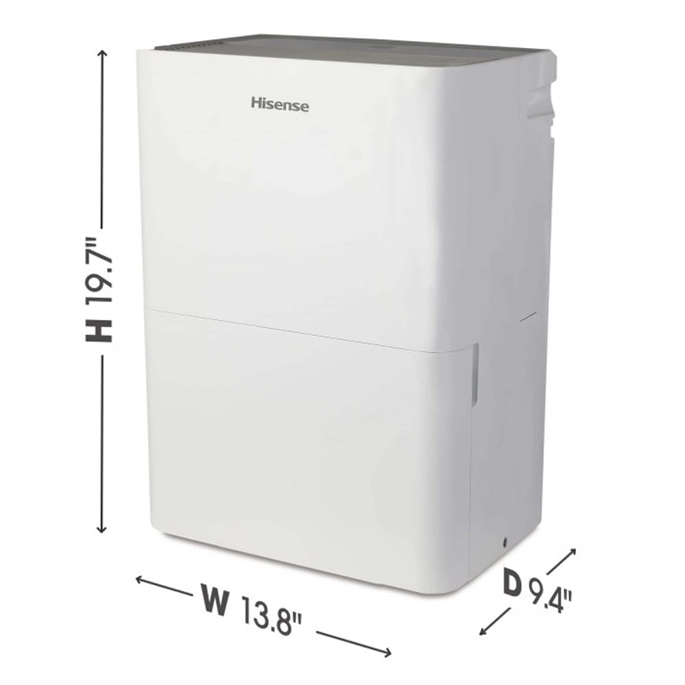 Hisense 35 Pint 3-Speed Compact Dehumidifier, White (Factory Refurbished)