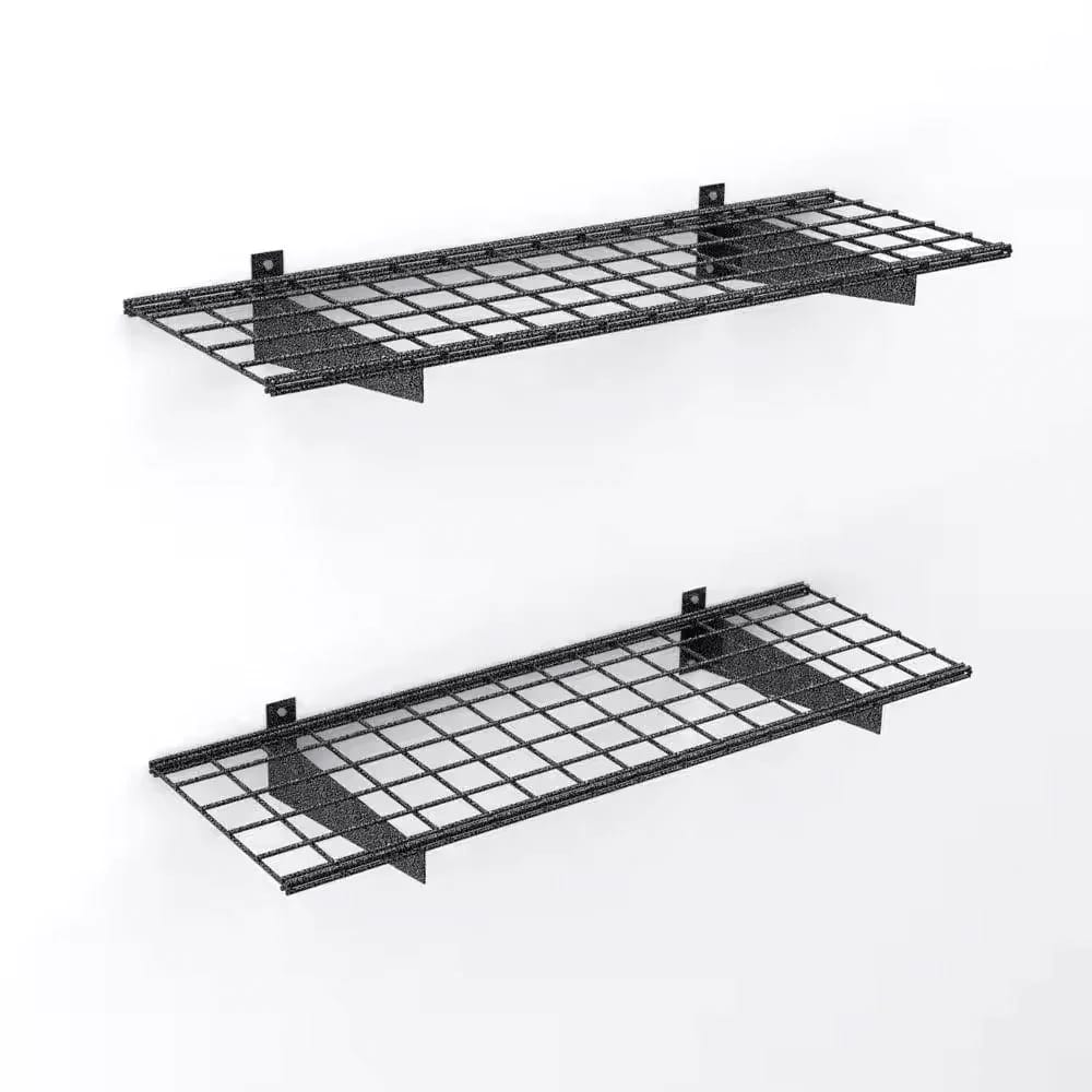 HyLoft 2-Shelf Wire Garage Wall Storage System, Hammertone