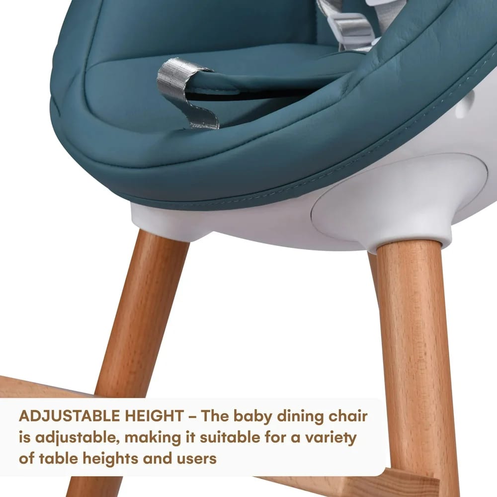 Childlike Behavior Convertible High Chair, White/Green