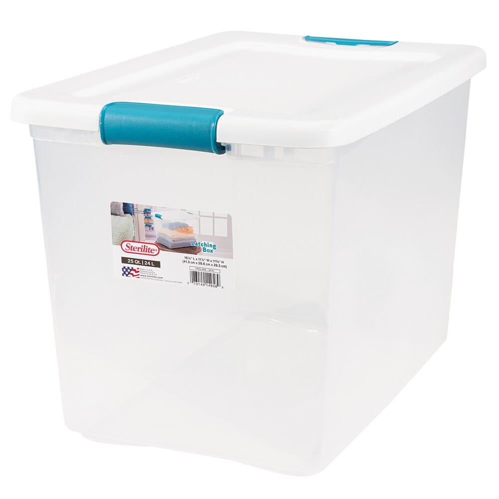 Sterilite Latch Top Storage Box, 25 Qt