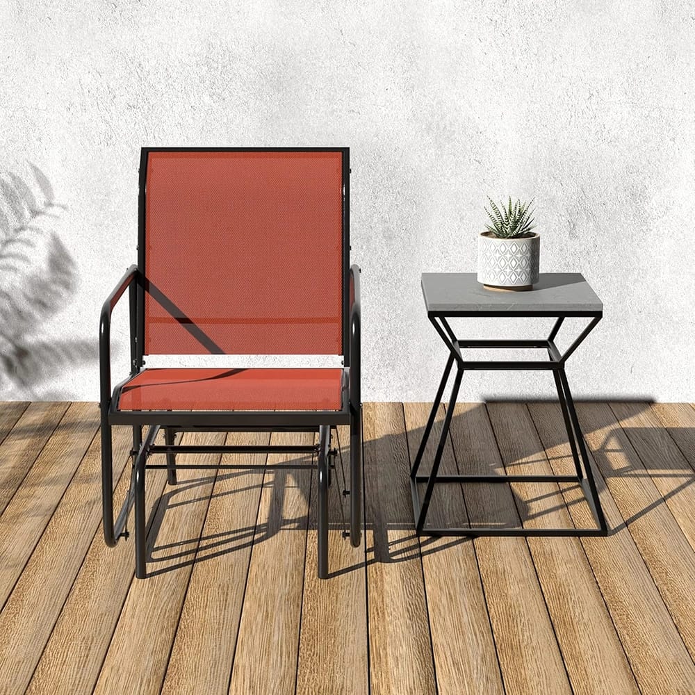 Patio Sling Glider Chair, Orange