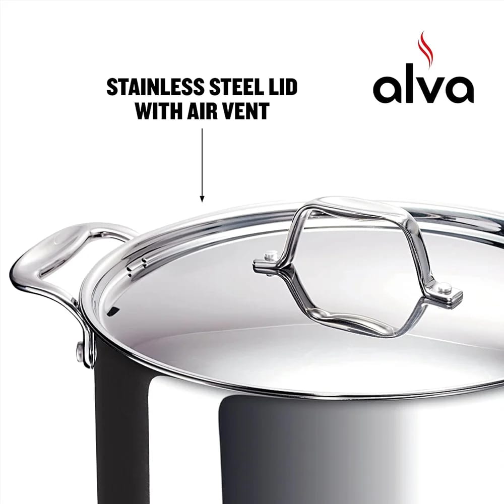 Alva Chef 10.5 Qt Stainless Steel Stockpot with Lid