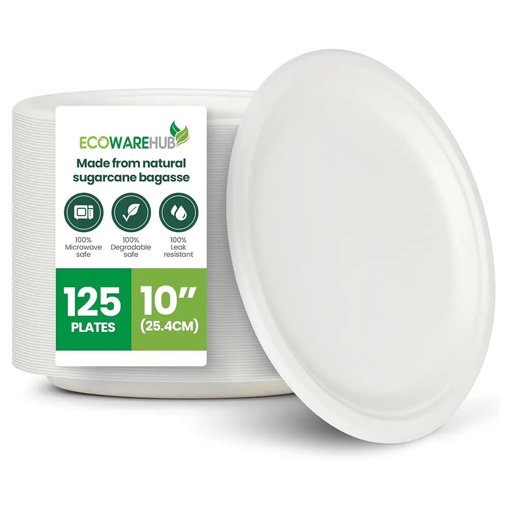 Ecoware Biodegradable 10" Plate, 125 Count