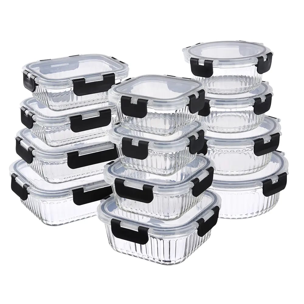 Home Living 12 Piece Glass Storage Set with Lids