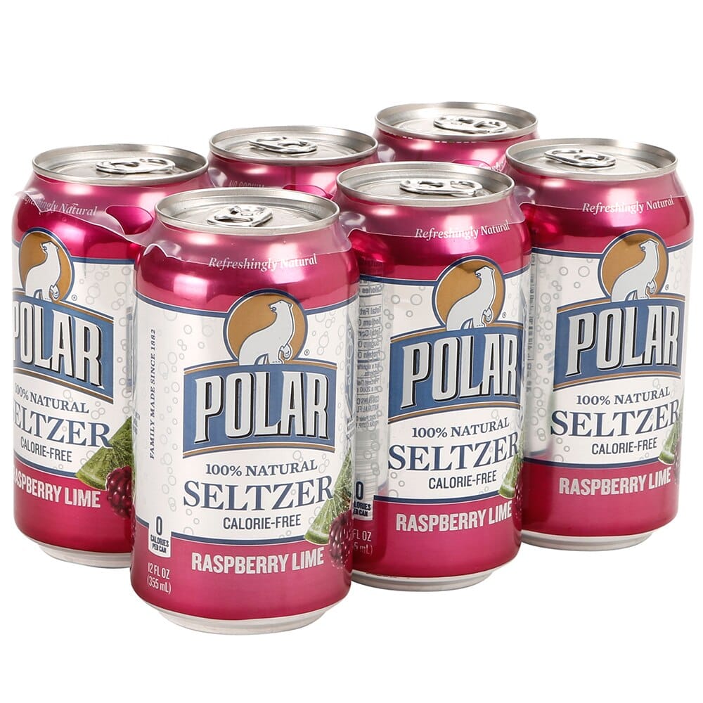Polar Raspberry and Lime Seltzer, 12 fl oz, 6 Count