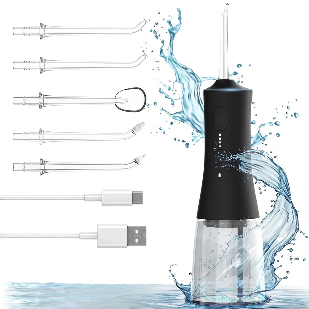 Rechargeable Cordless Water Flosser, Black
