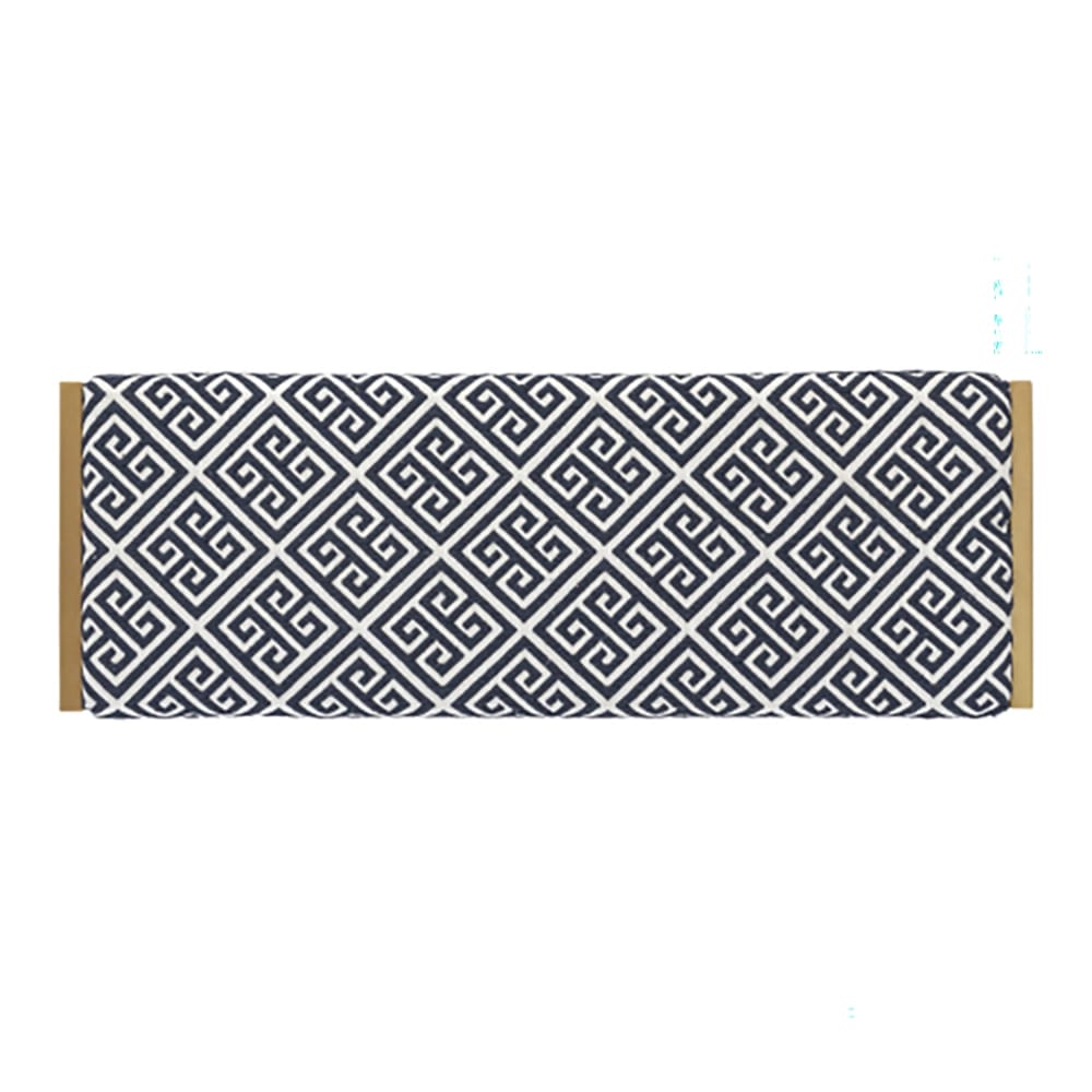 Albany Living Upholstered Bench with Shoe Rack, Blue/Gold