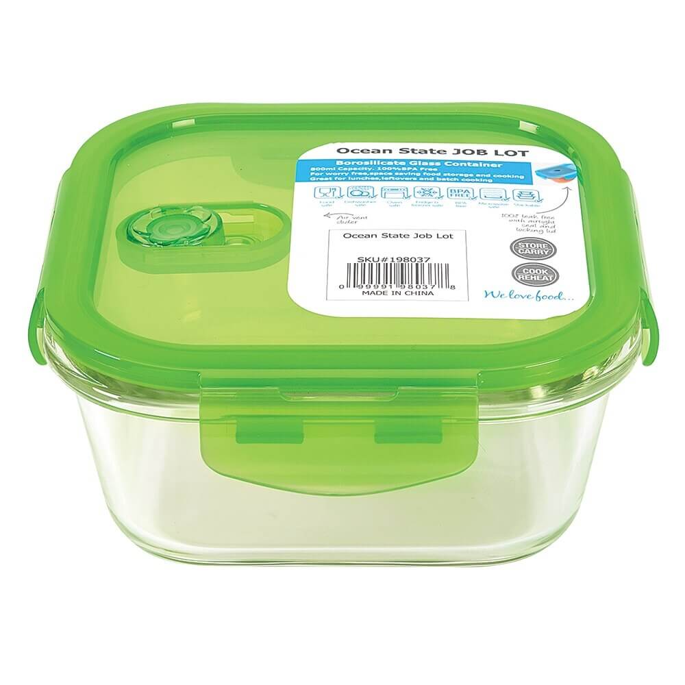 Glass Food Storage Container, 27 oz