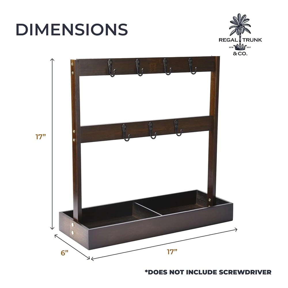 Countertop 7-Cup Mug Holder, Dark Brown