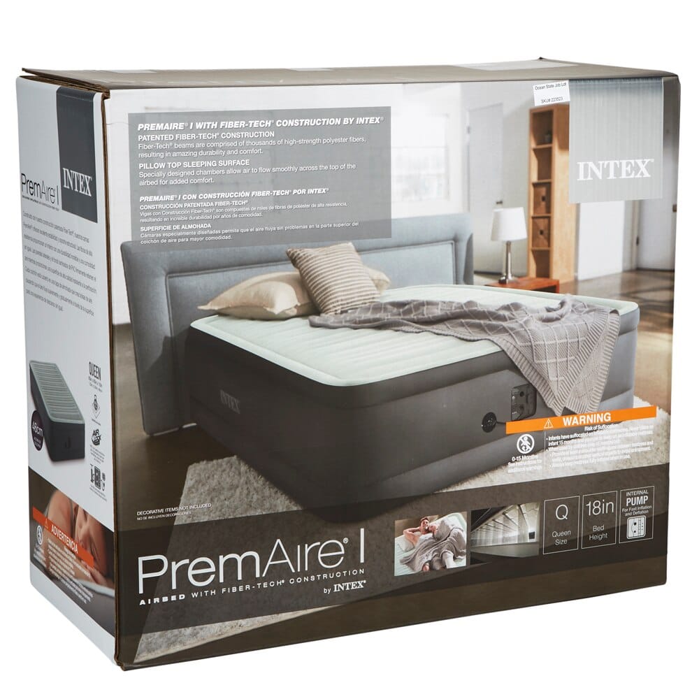 Intex Queen Dura-Beam PremAire I Elevated Air Mattress with Internal Pump