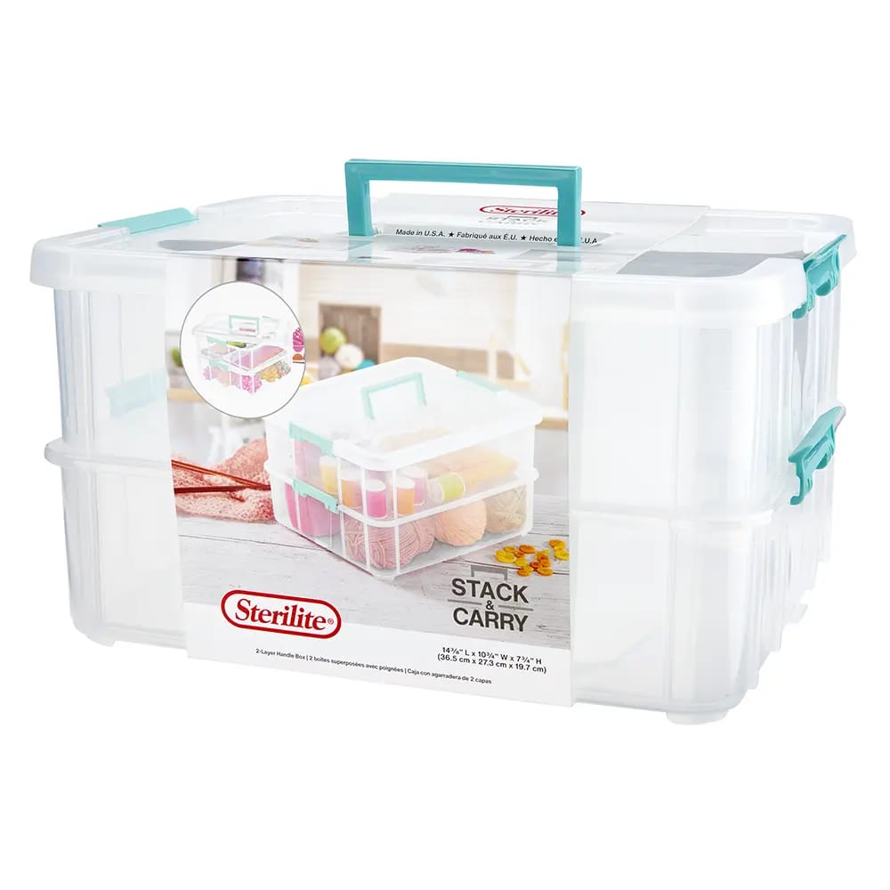 Sterilite Stack & Carry 2 Layer Handle Box