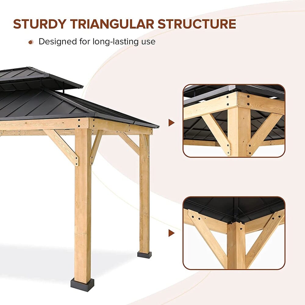 10' x 10' Cedar Wood Gazebo