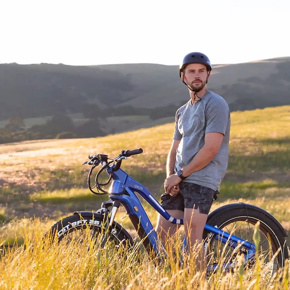 Okai Ranger Electric Fat Tires Mountain Bike, Blue