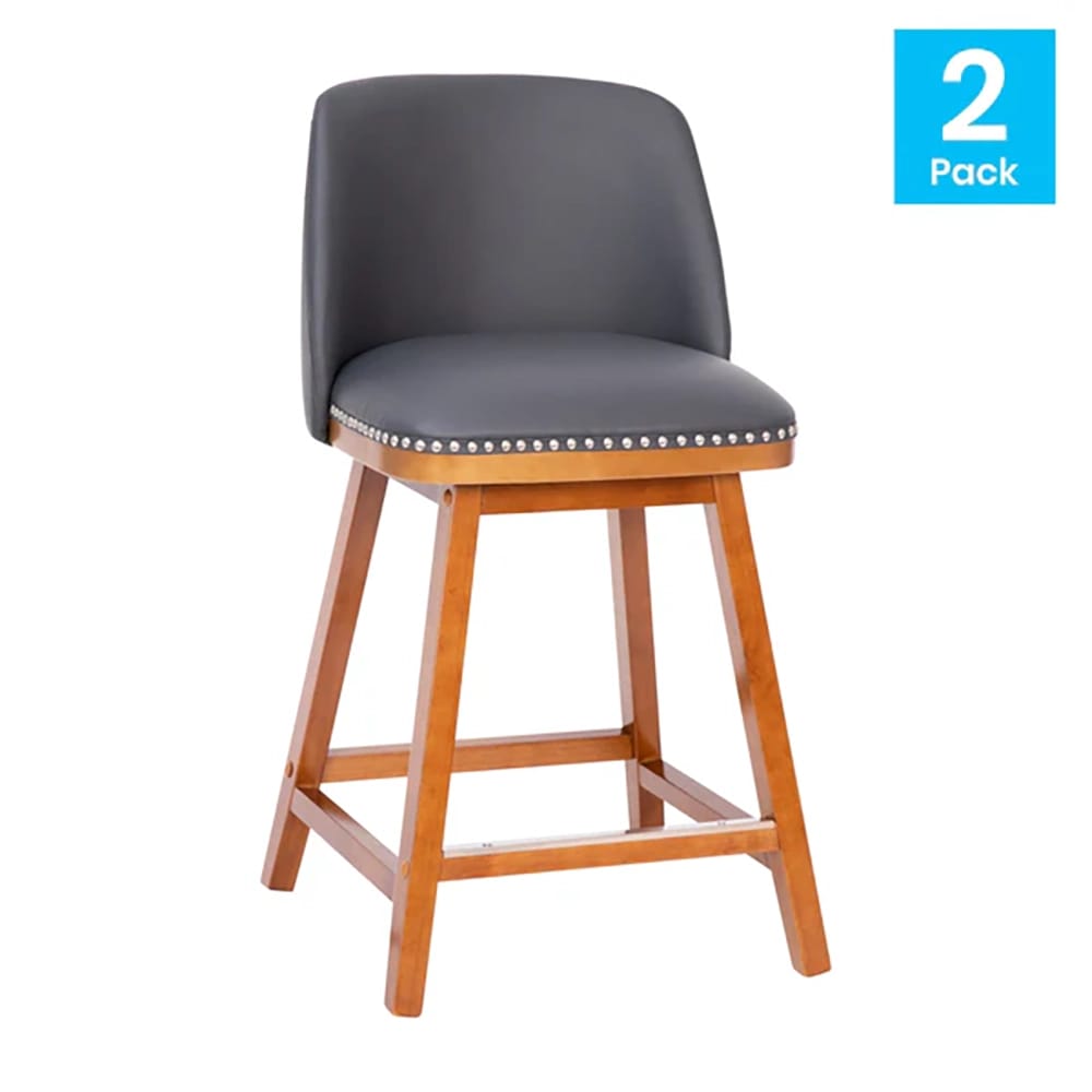 Flash Furniture Transitional Counter Stools, Set of 2, Gray