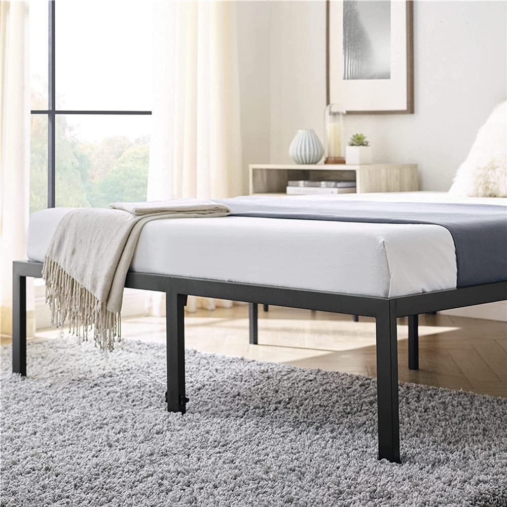 Classic Brands Brutis Heavy-Duty Metal Platform Queen Bed Frame, Black