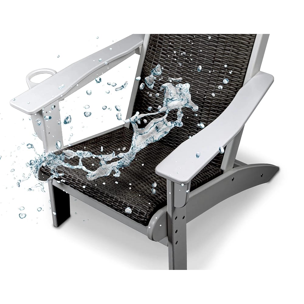 DuraPatio Upholstered Heavy Duty Adirondack Chair, Gray/White