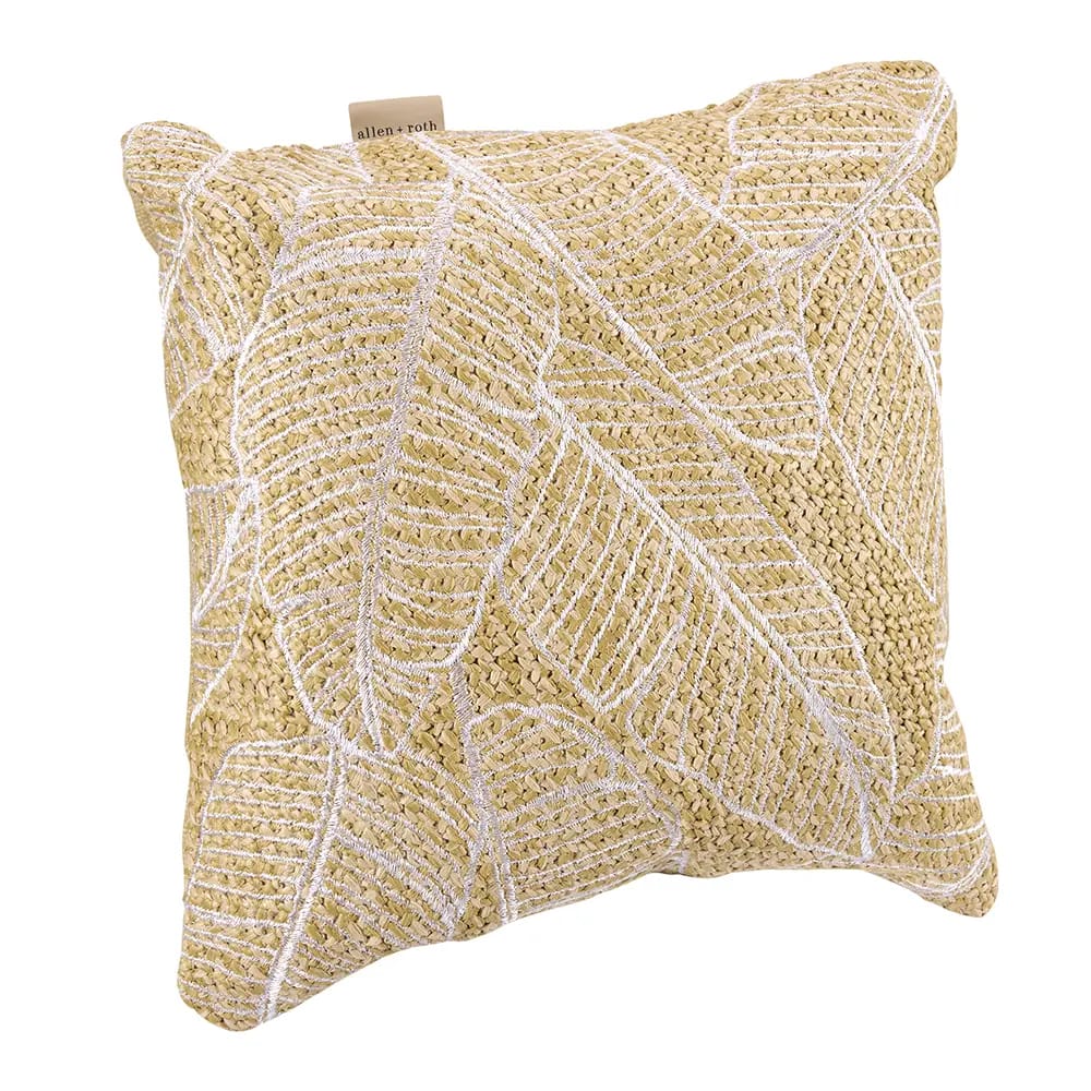 Allan + Roth Banana Leaf Decorative Pillow, Tan
