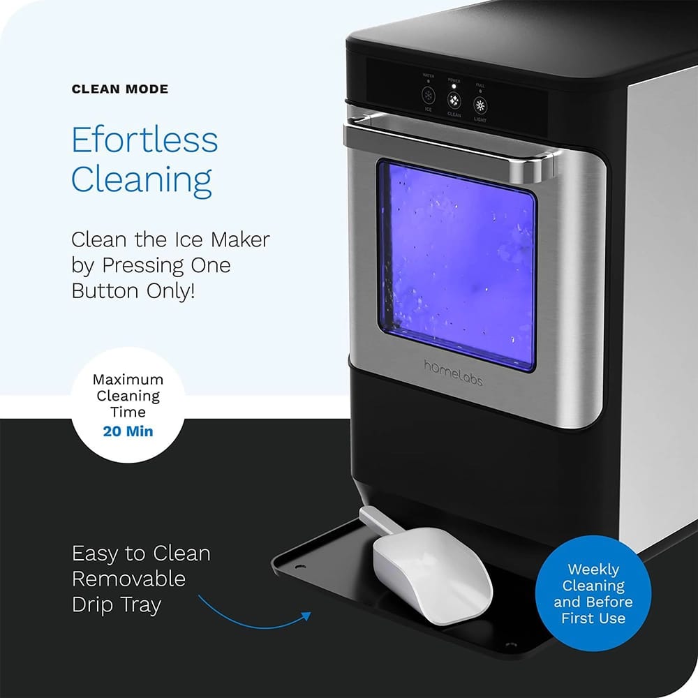 hOmeLabs Countertop Nugget Ice Maker, Gray/Black