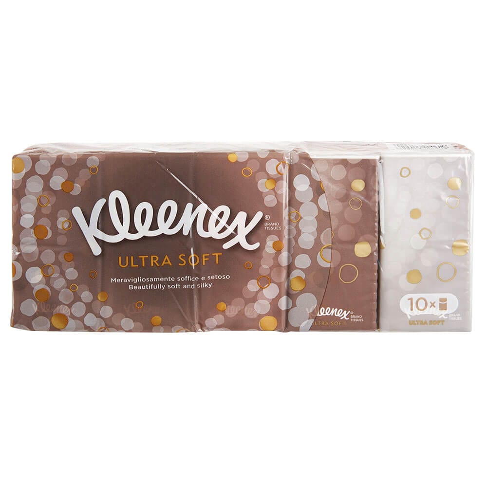 Kleenex Ultra Soft Facial Tissue Packs, 10 Count