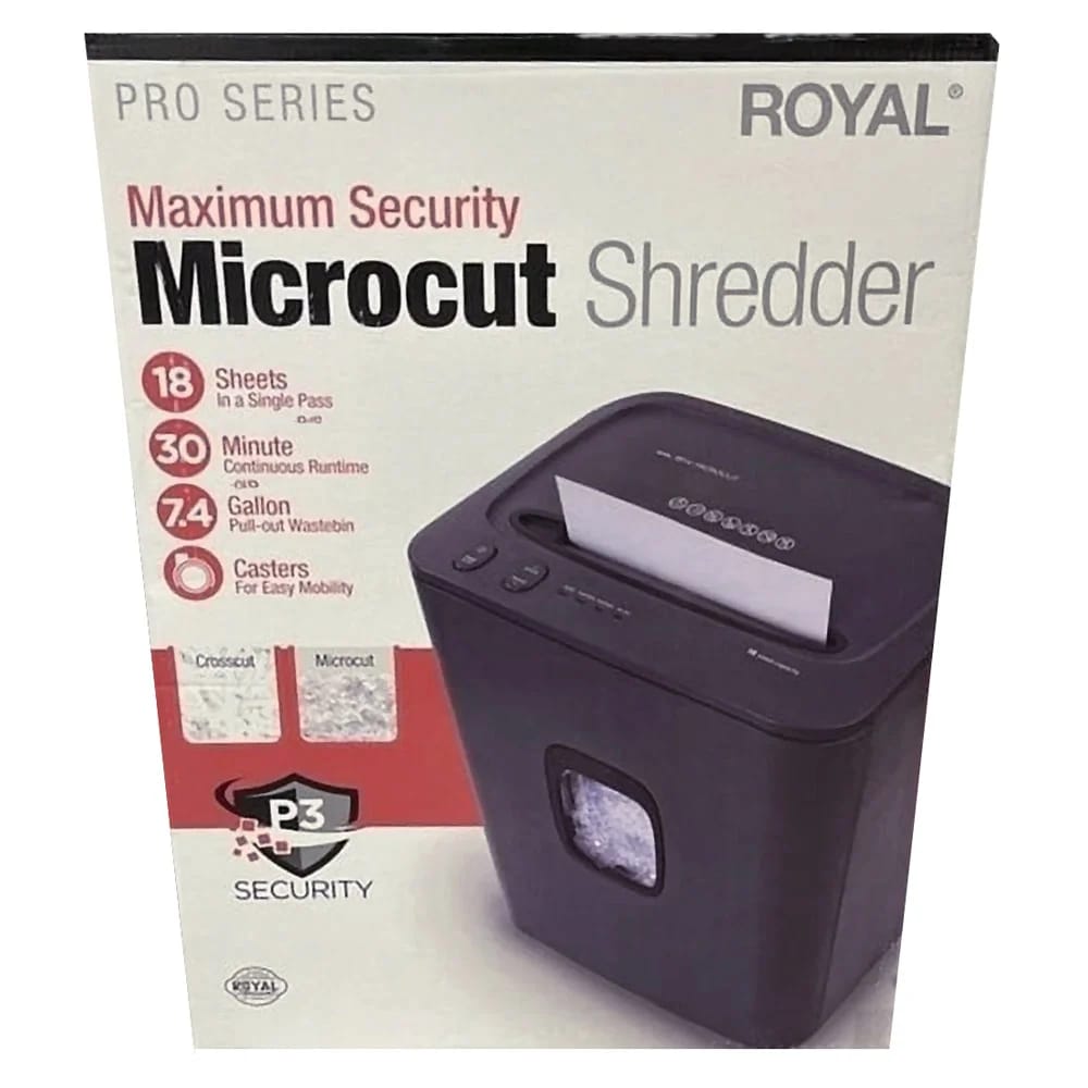 Royal Micro-Cut 18 Sheet Paper Shredder, Gray (Factory Refurbished)