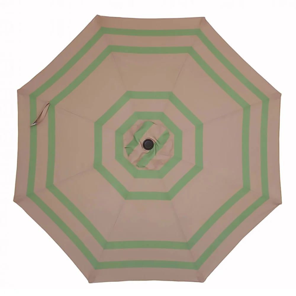 Pebble Lane Living 9' Market Outdoor Patio Umbrella, Tan/Green Stripe