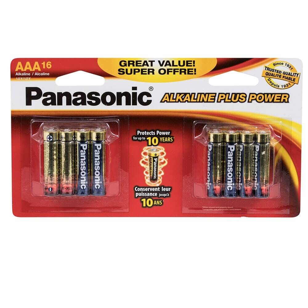 Panasonic AAA Alkaline Batteries, 16-Count