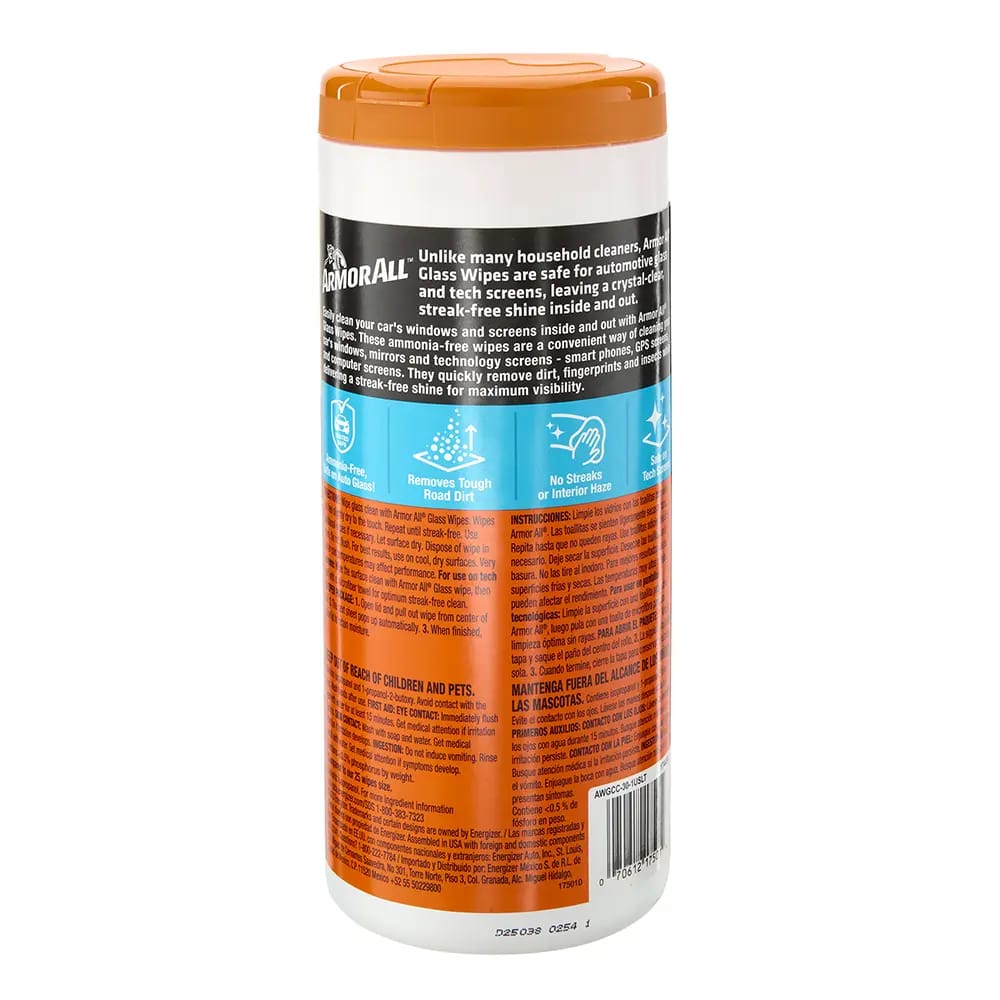 Armor All Glass Wipes, 30 ct