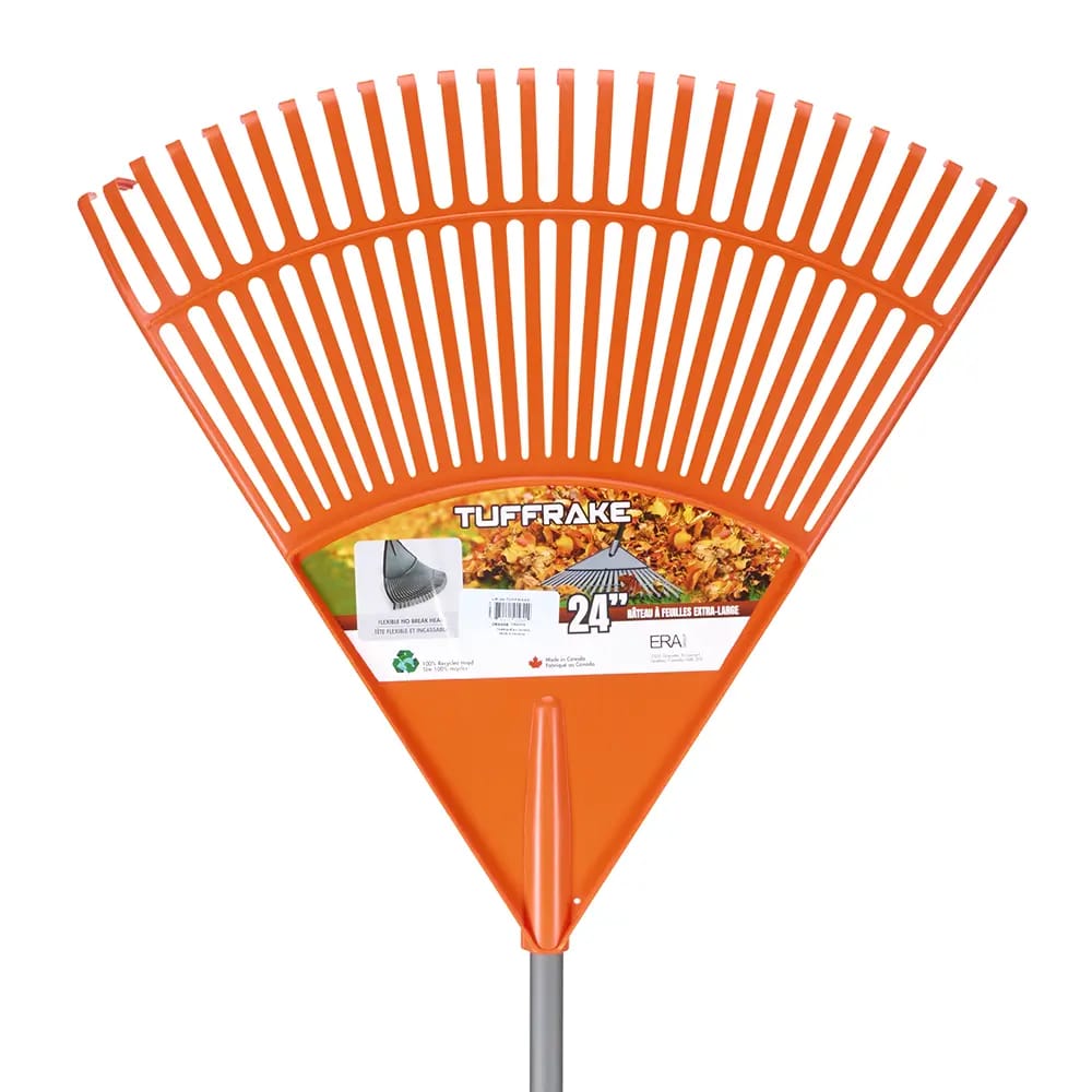 TuffRake Orange Leaf Rake, 24"