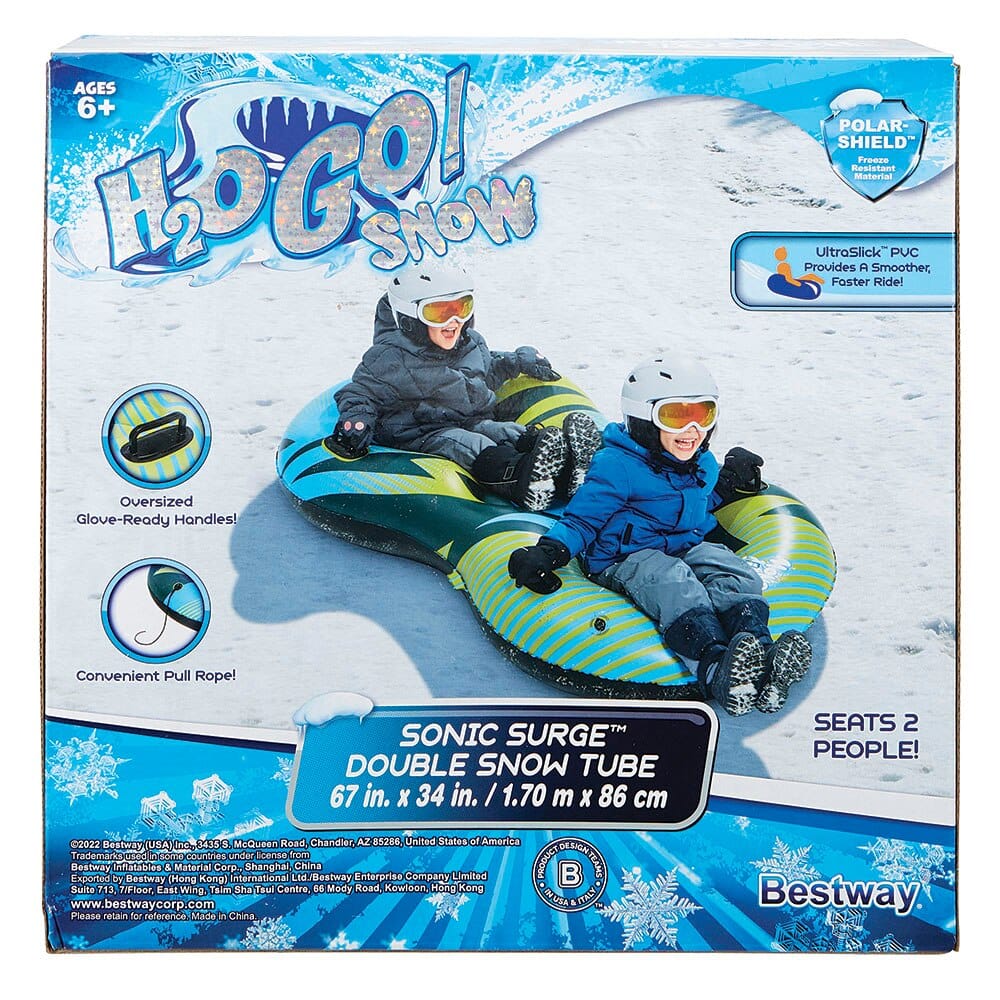 Bestway H2OGO! Snow Sonic Surge Double Snow Tube, 67" x 34"