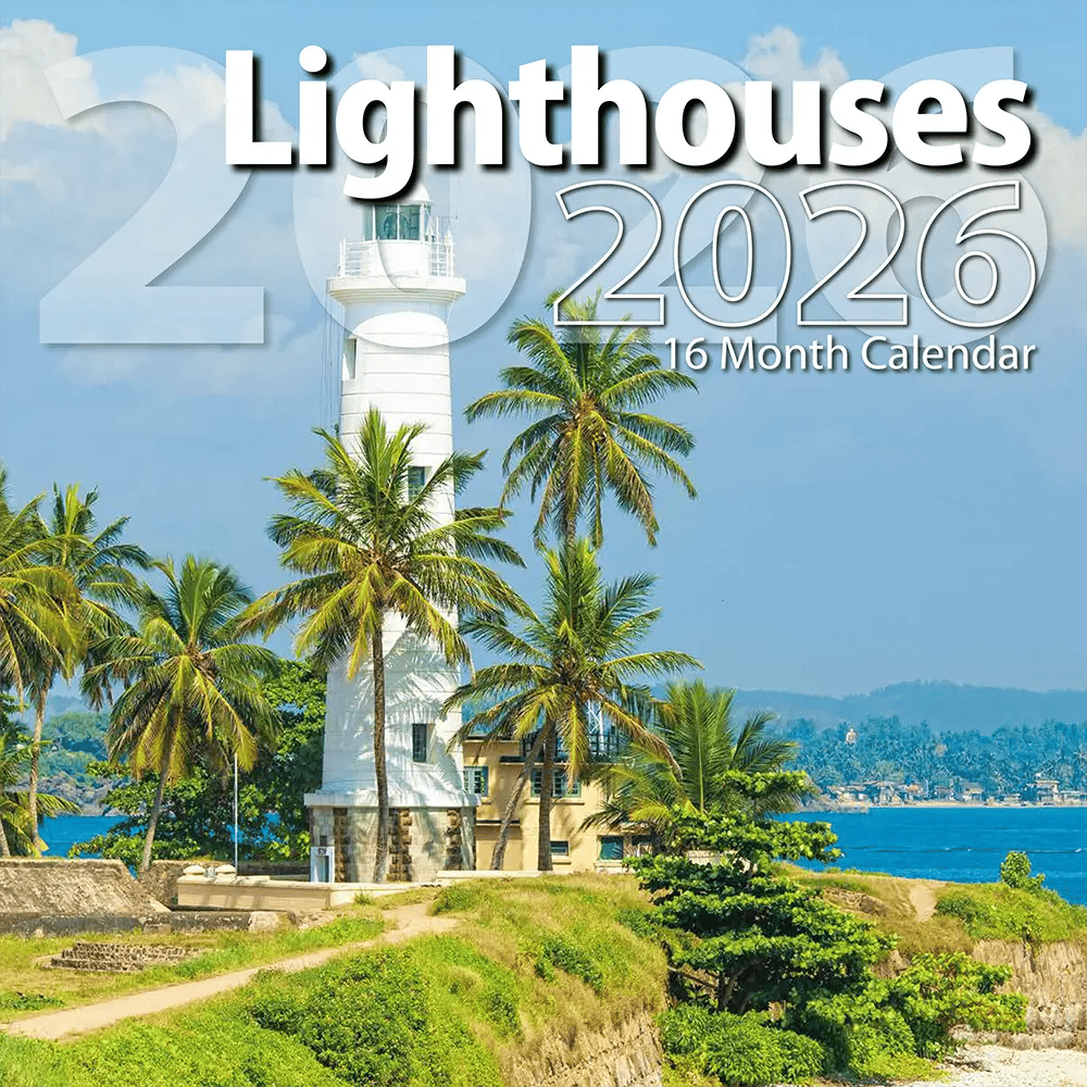 2026 Lighthouses Themed 16 Month Wall Calendar, 12"