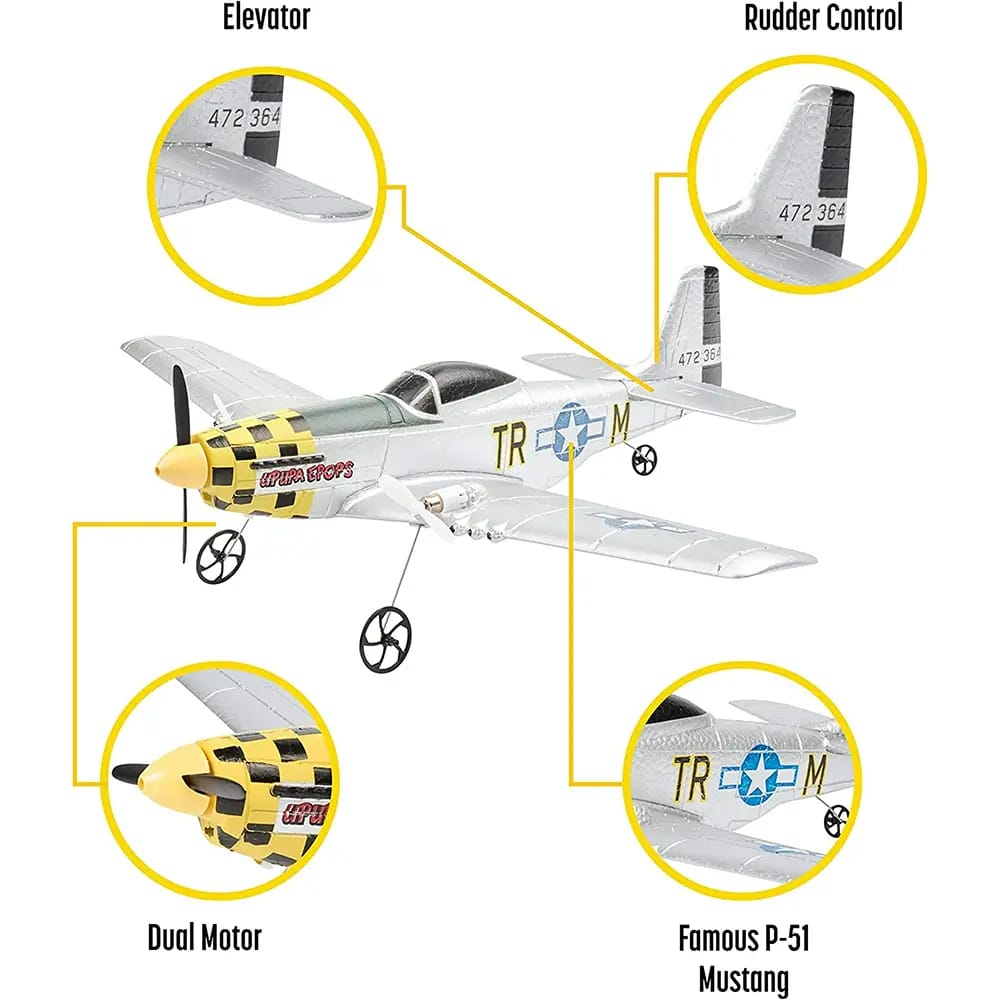 Top Race P-51 Mustang Remote Control Plane