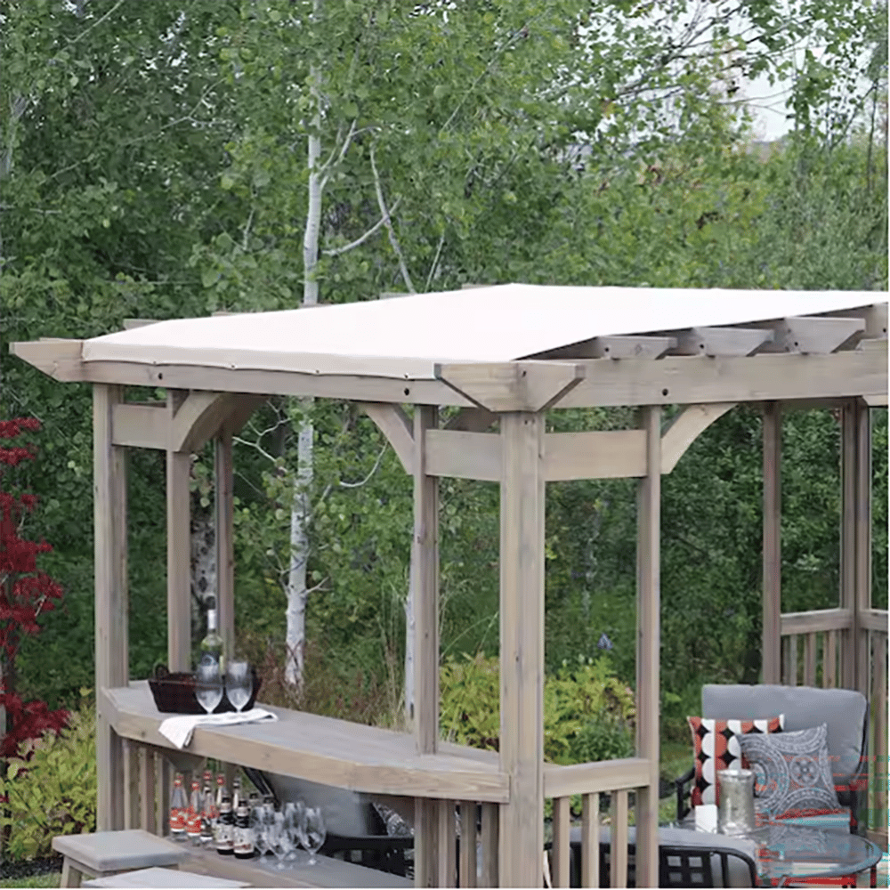 Yardistry Madison Cedar Wood Backyard Patio Pergola, Gray, 10' x 14'