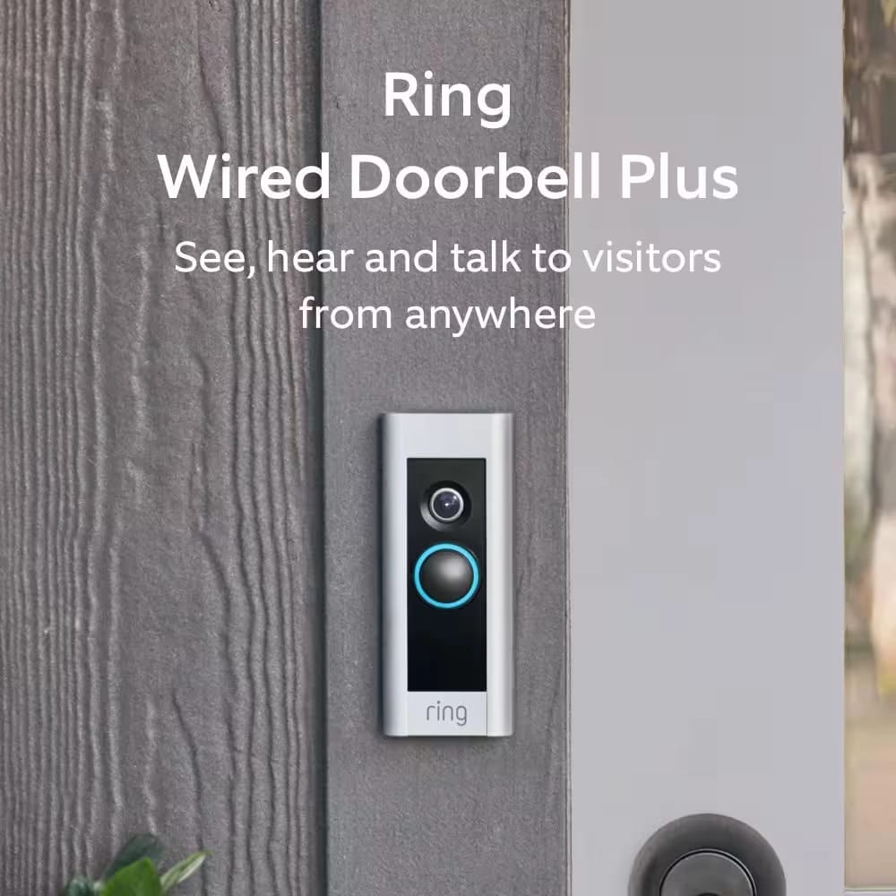 Ring Wired Doorbell Plus, Satin Nickel
