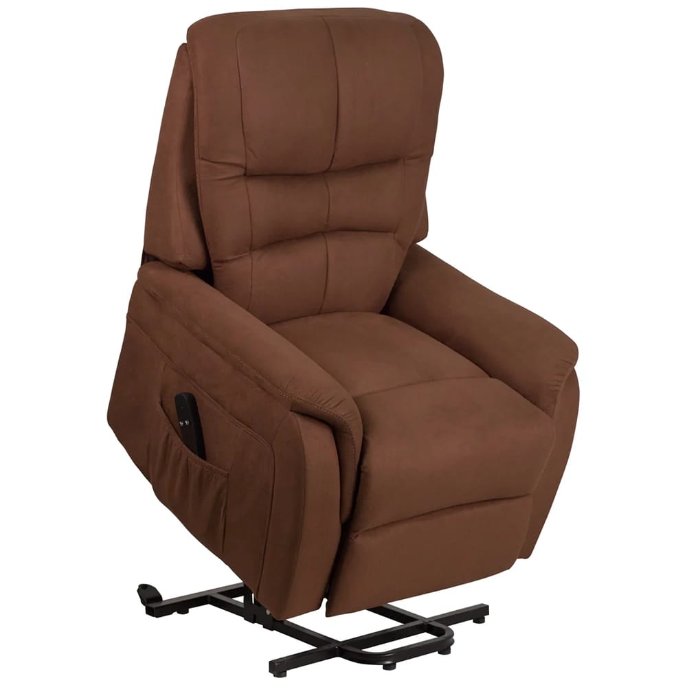 Remote Powered Microfiber Lift Recliner, Brown