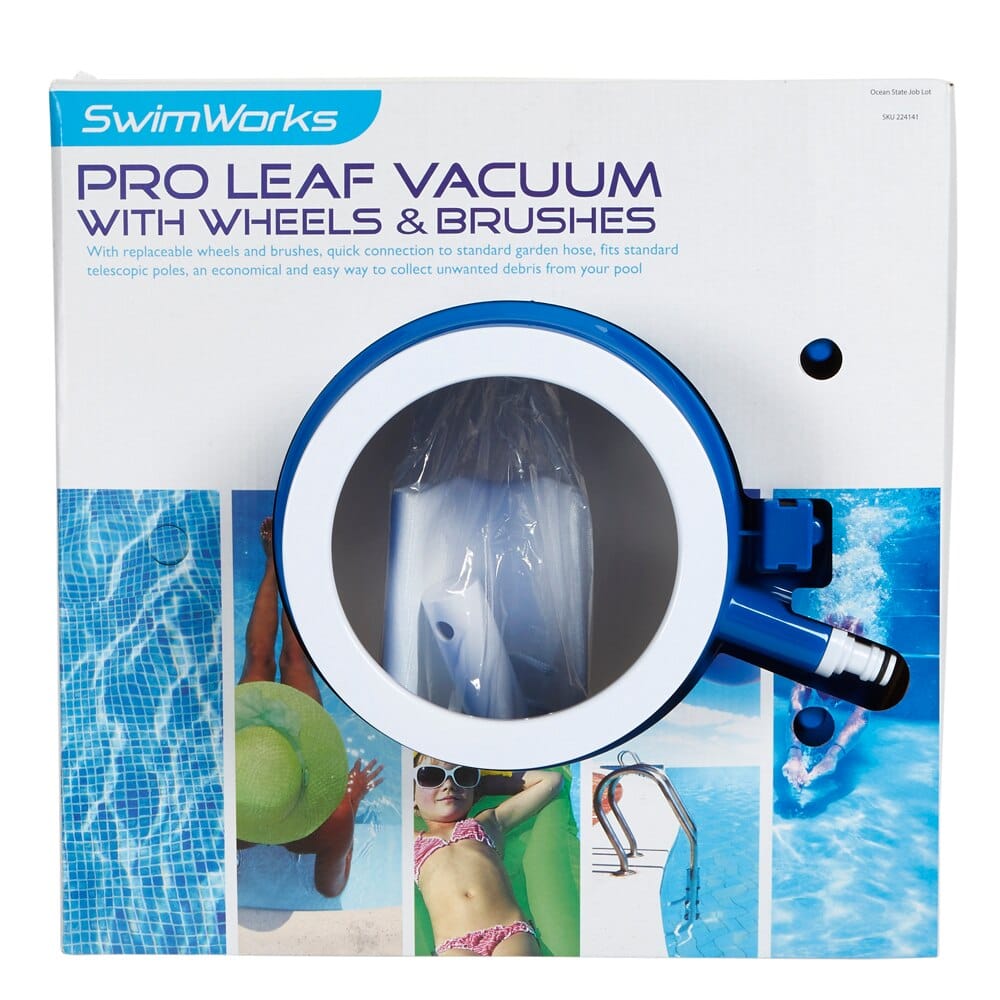 Swim Works Pro Leaf Pool Vacuum with Wheels & Brushes, 15"