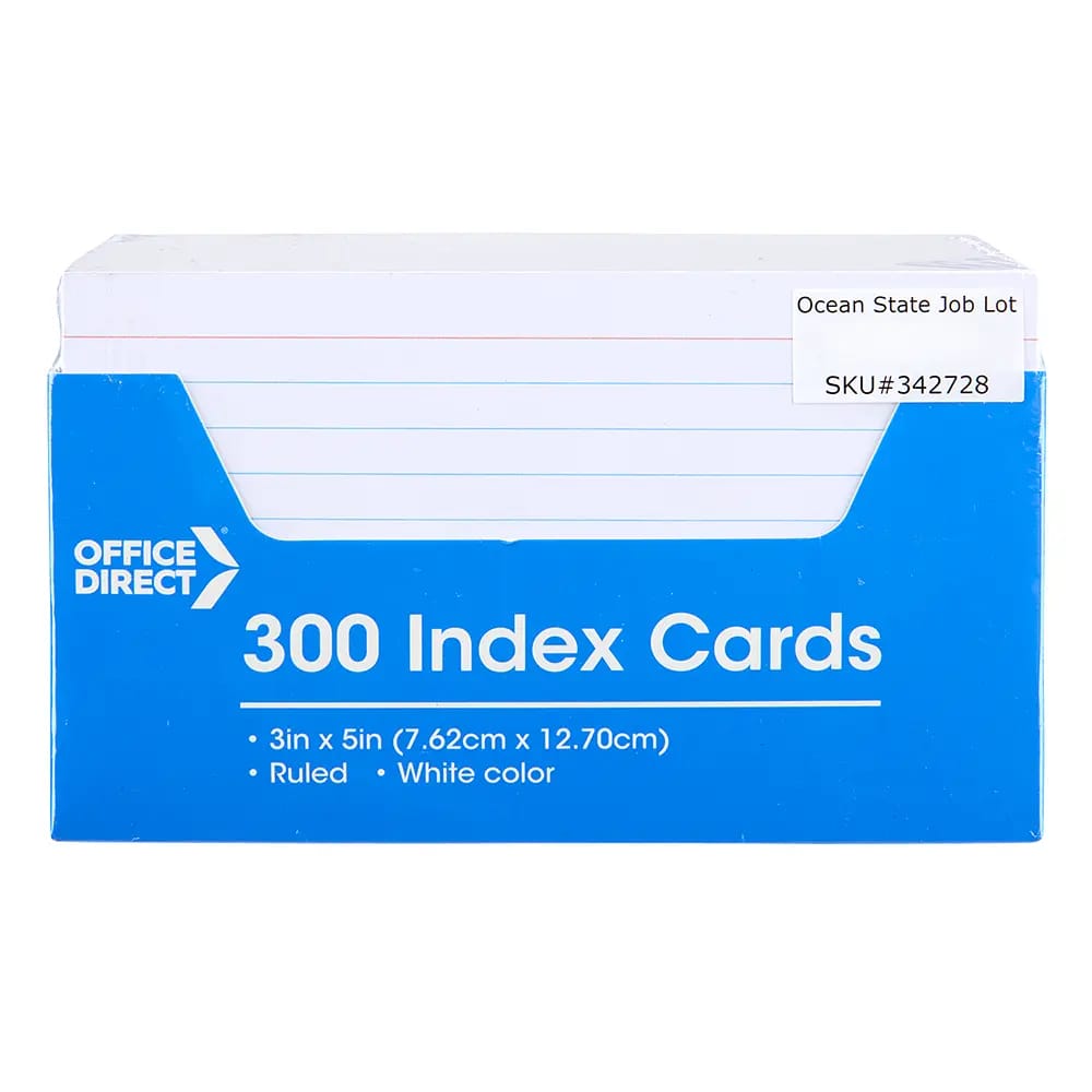 Office Direct Index Cards, 300 ct, 3" x 5"