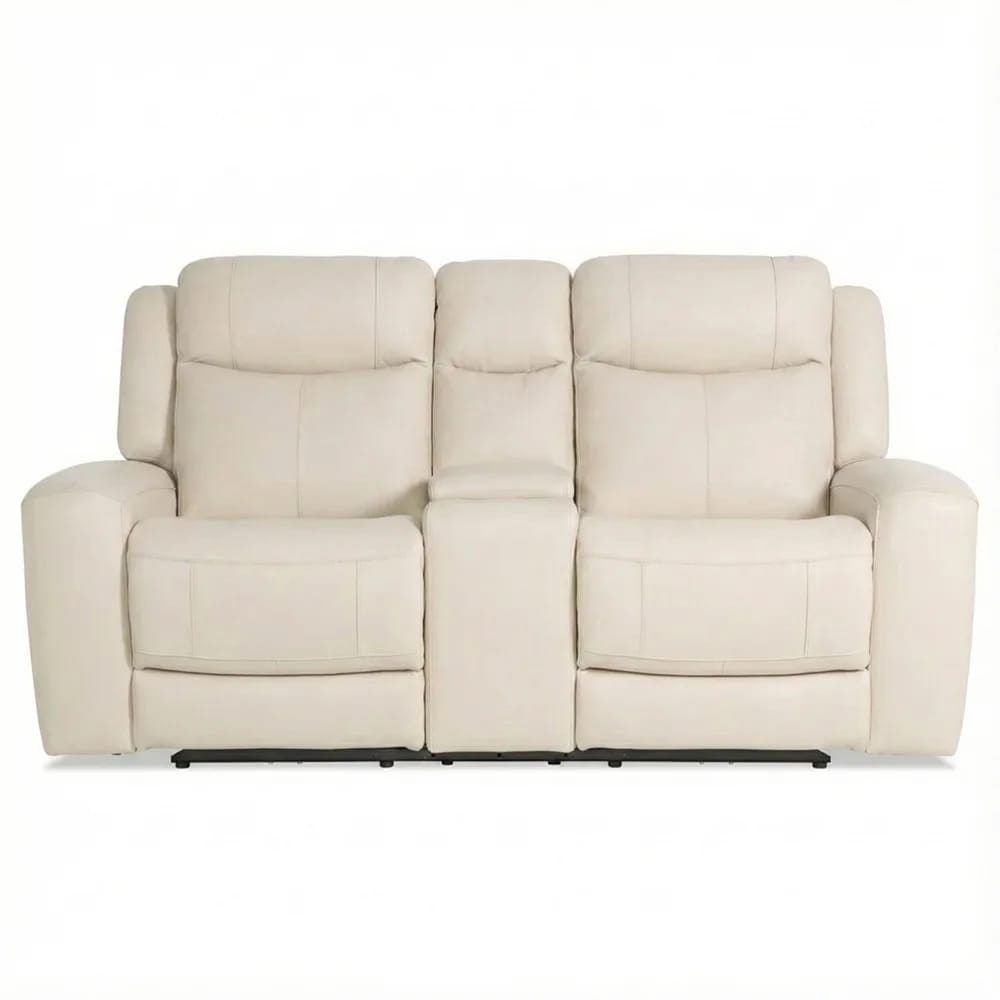 Verona Leather Power Recliner with Power Headrest, Taupe
