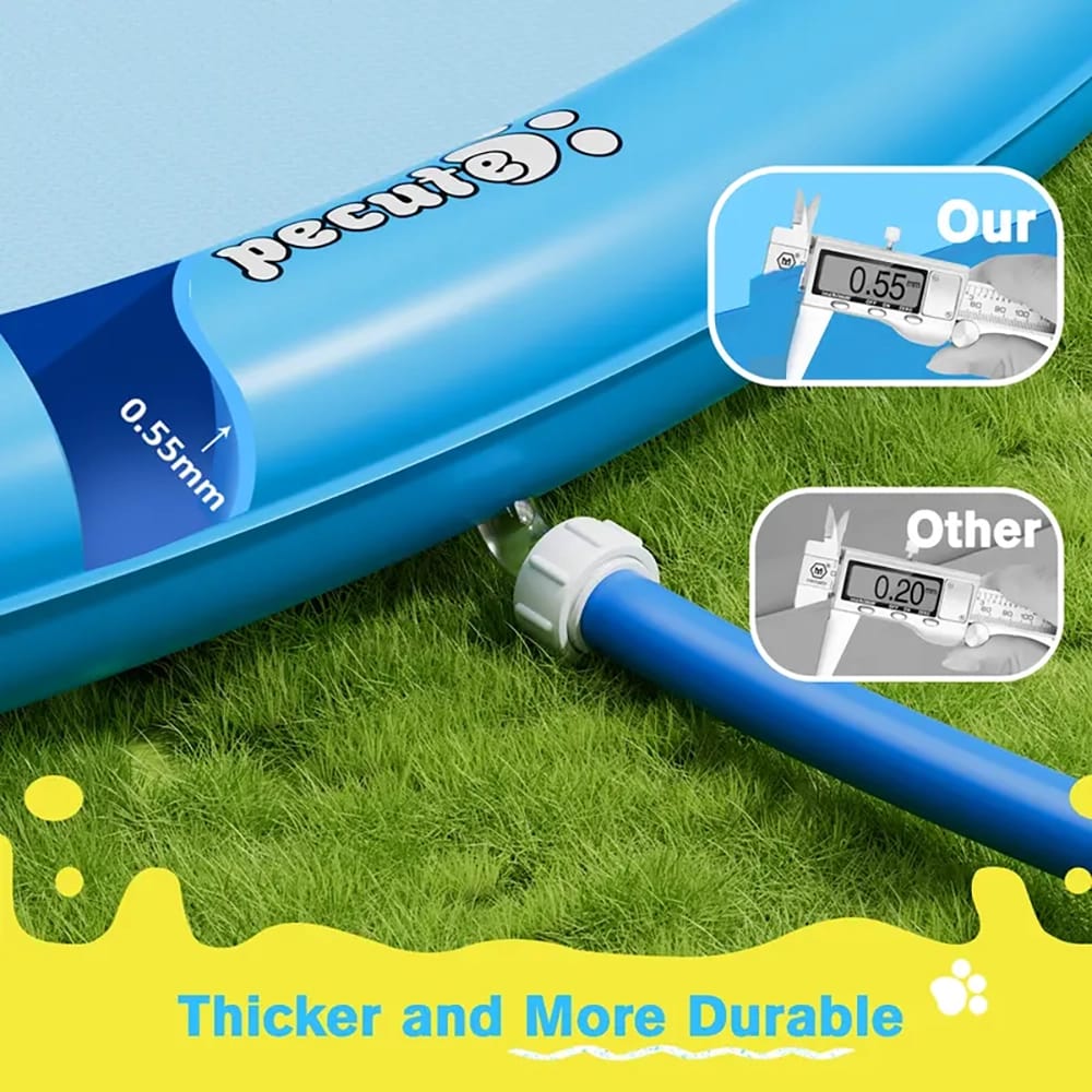 Pecute Dog Splash Pad Sprinkler, 74"