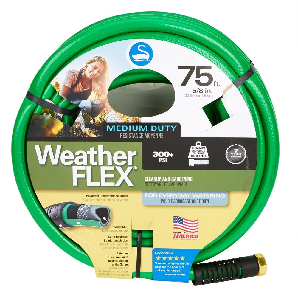 Swan 5/8" Medium-Duty Weather Flex Garden Hose, 75'