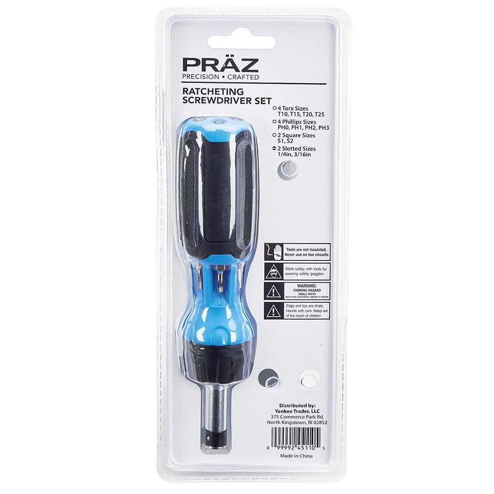 PRAZ Ratcheting Screwdriver Set, 7-Piece