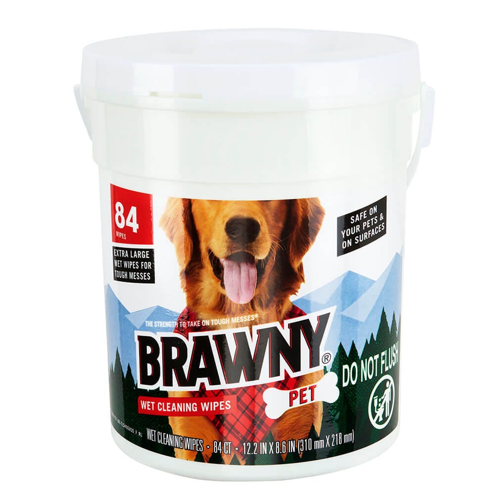 Brawny Wet Pet Cleaning Wipes, 84 Count