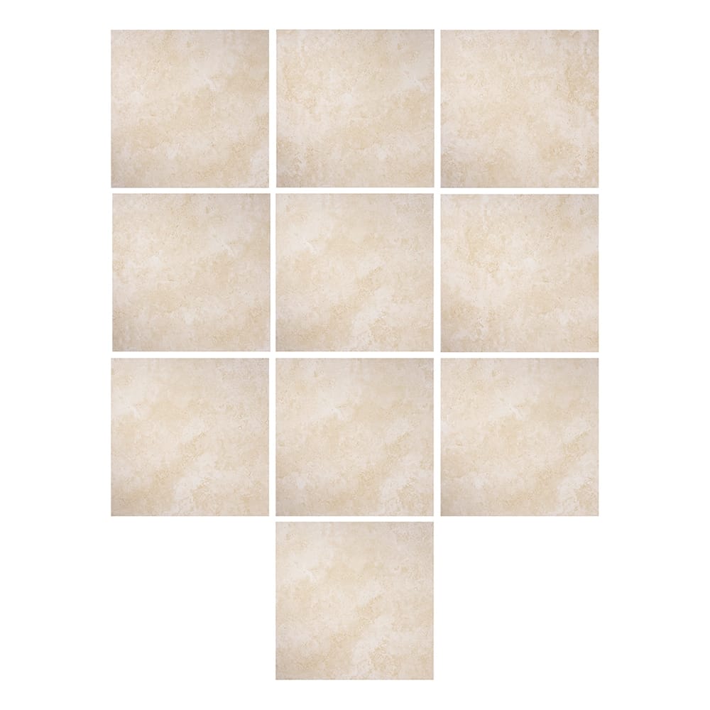 Cristal Ceramicas 13" x 13" Porcelain Square Tile, Cream