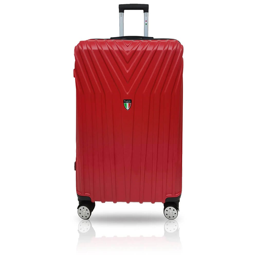 TUCCI Italy Bordo 3-Piece (20", 24", 28") Luggage Set, Dark Red