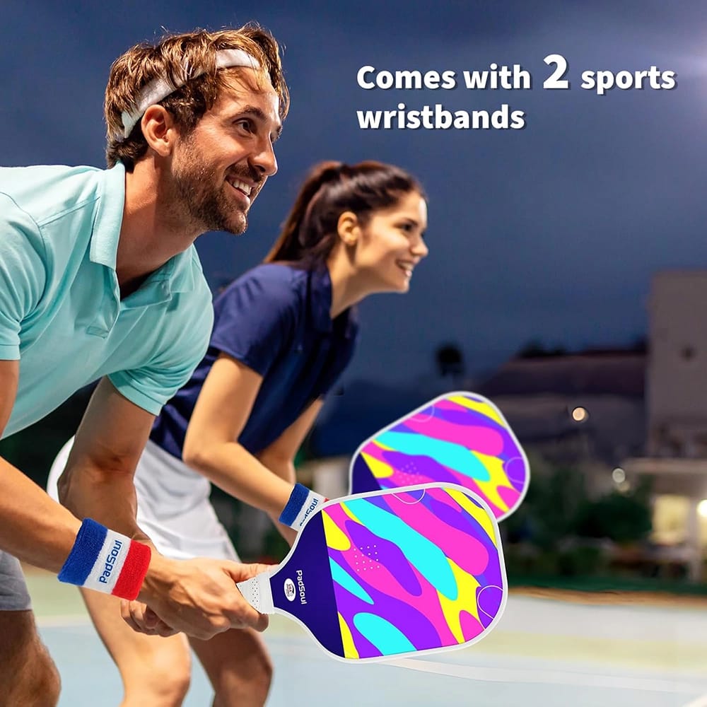 PadSoul Carbon Fiber Pickleball Paddle Set, Multi-Color