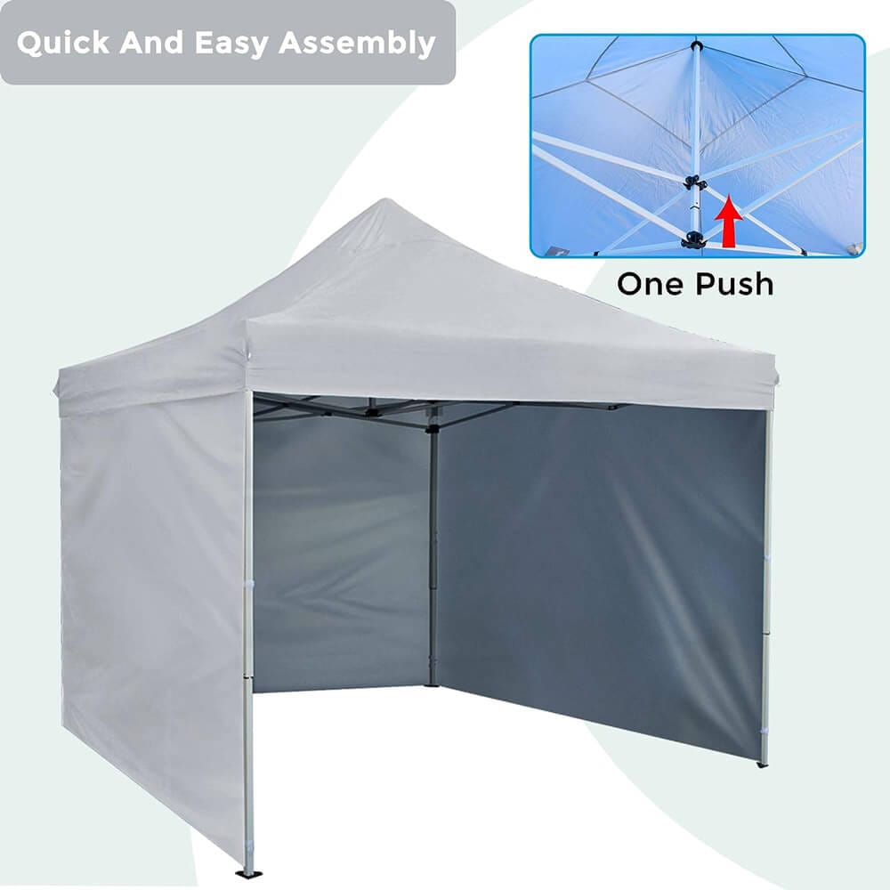 10' x 10' Pop-Up Canopy Tent with 4 Sidewalls, White