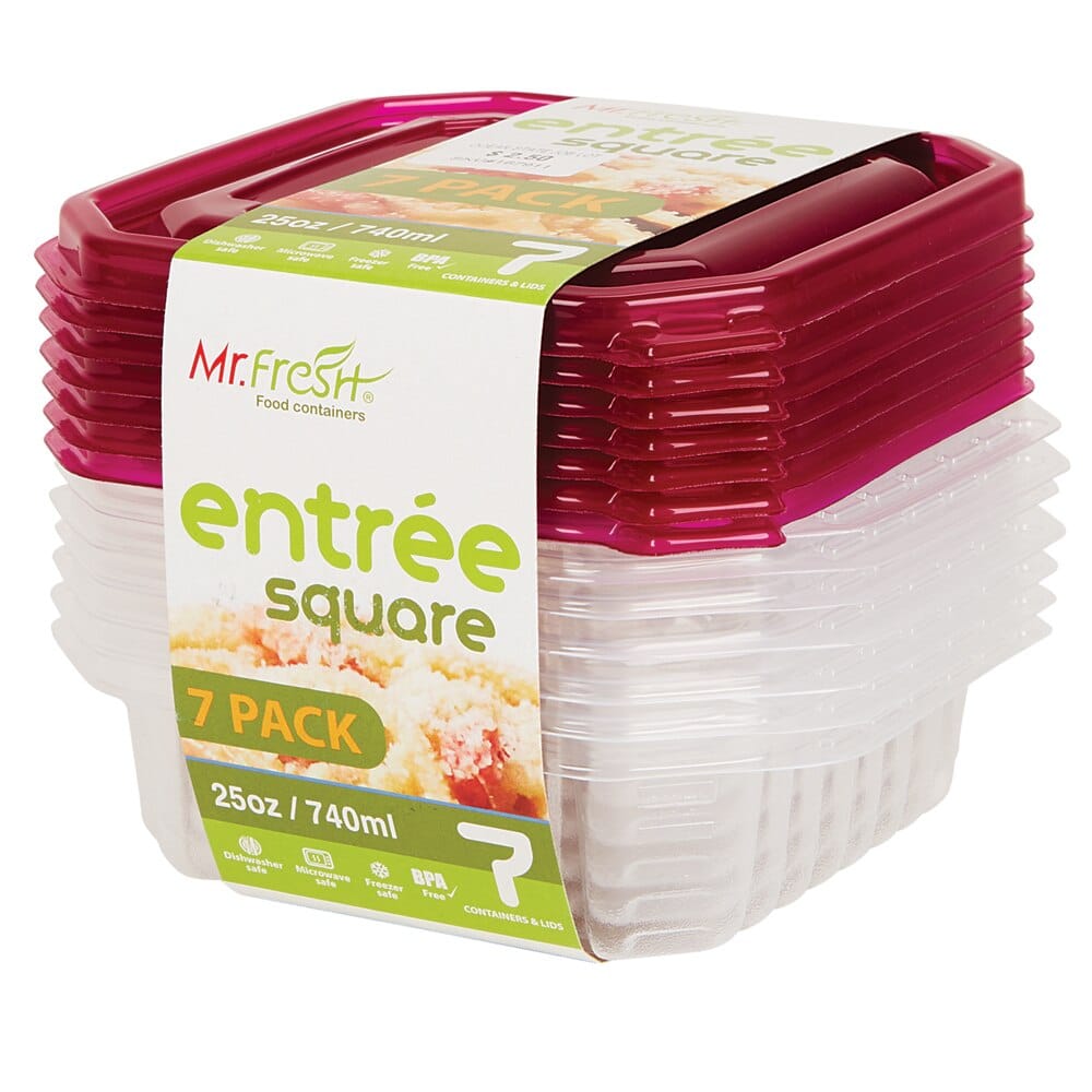 Mr. Fresh Entree Food Storage Container, 7 Count