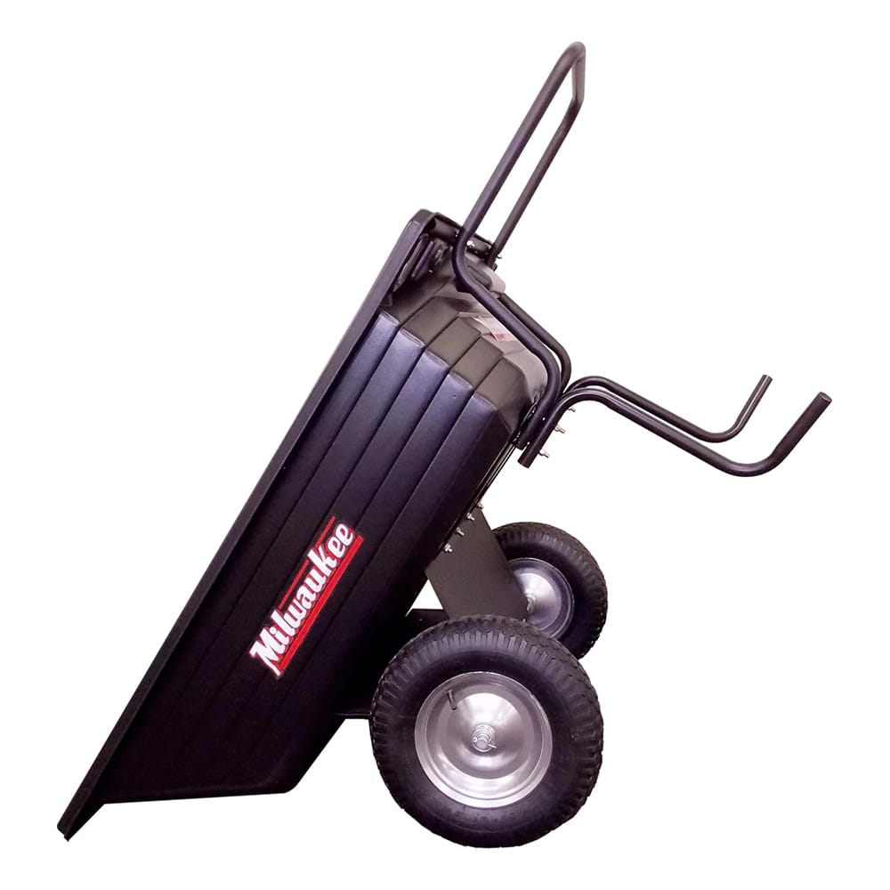 Precision Milwaukee 400 LB Poly Garden Cart, 10 Cu. Ft. Capacity, Black