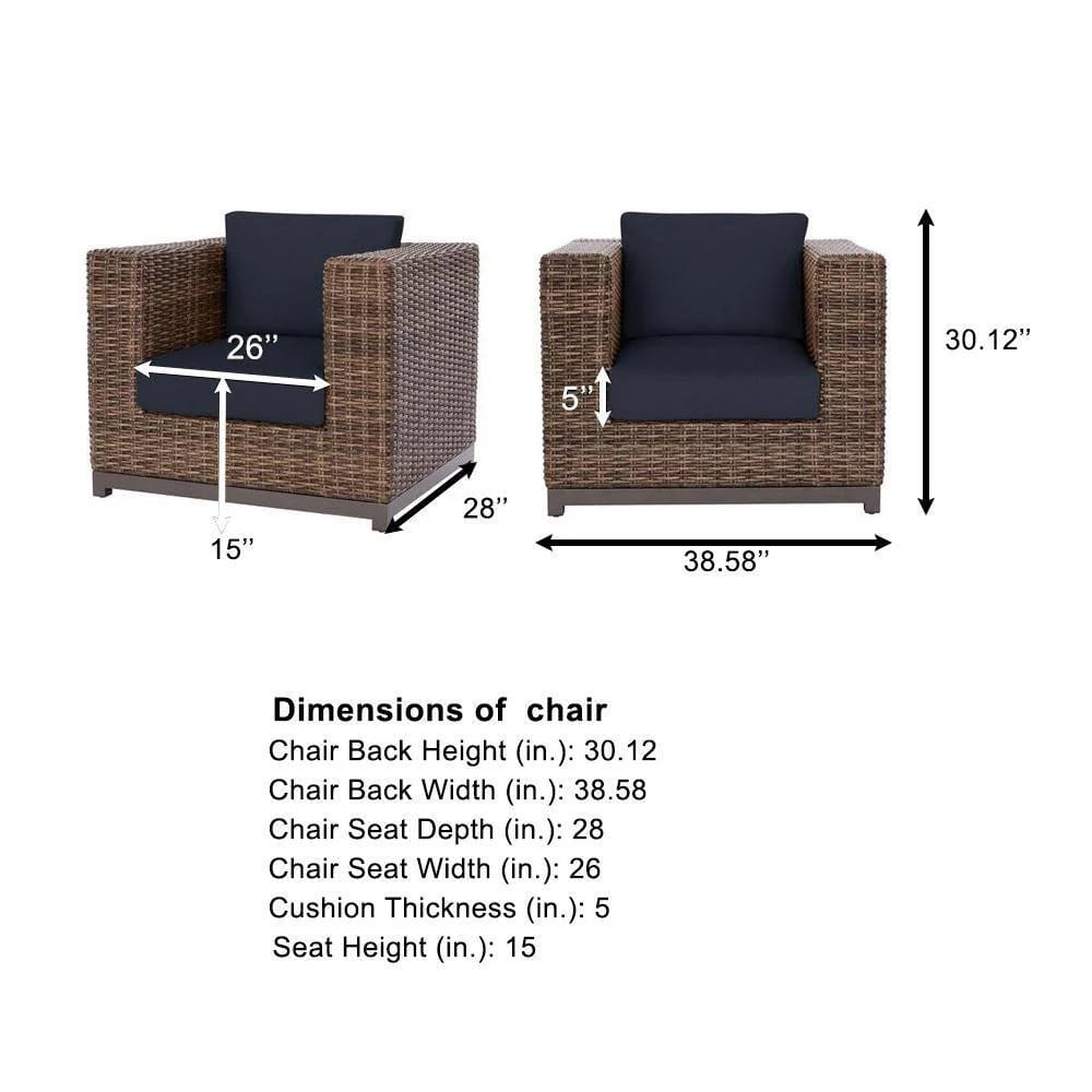 Hampton Bay Fernlake Brown Wicker Outdoor Lounge Chairs, Set of 2, Midnight