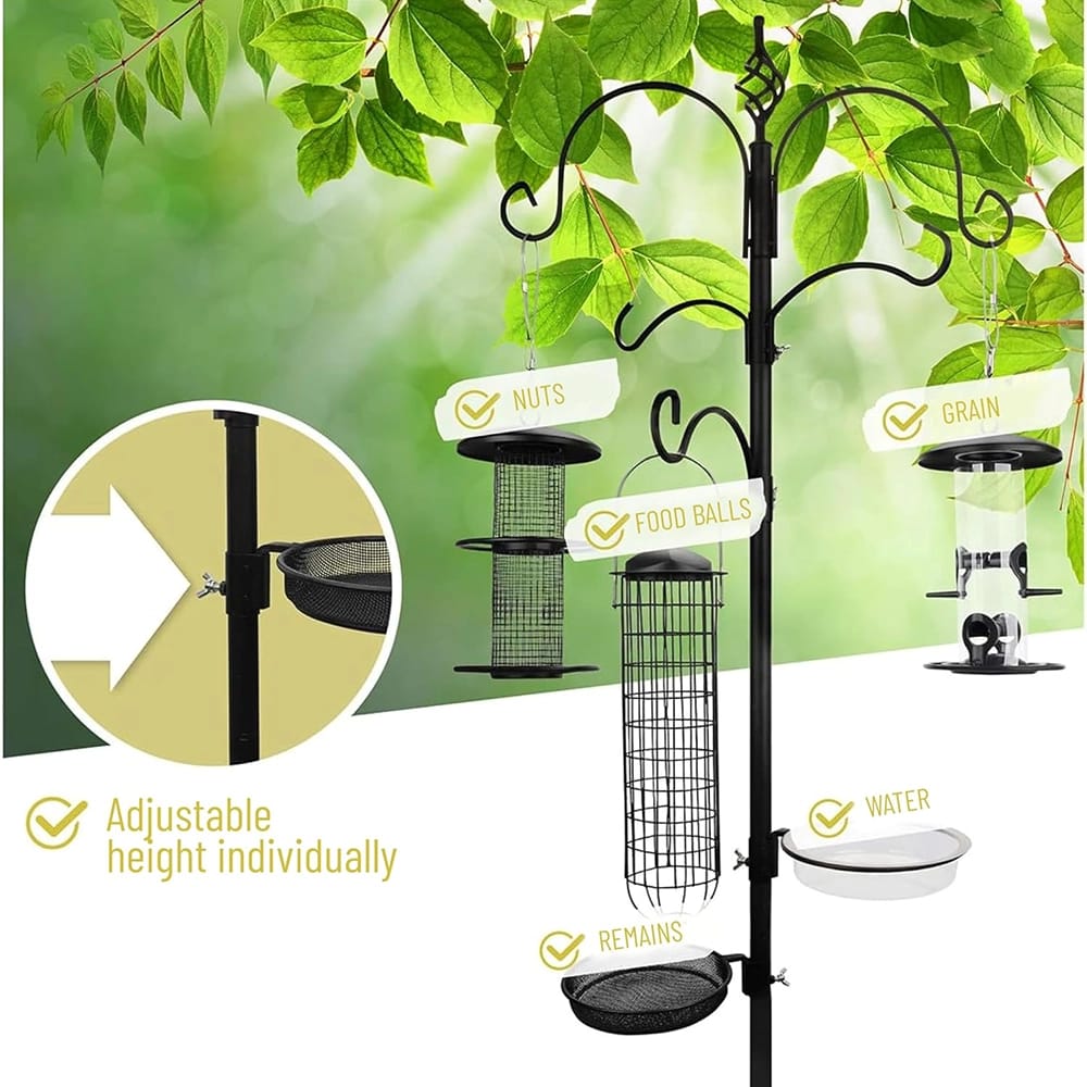 Wildtier Herz Metal Bird Feeding Station, Black