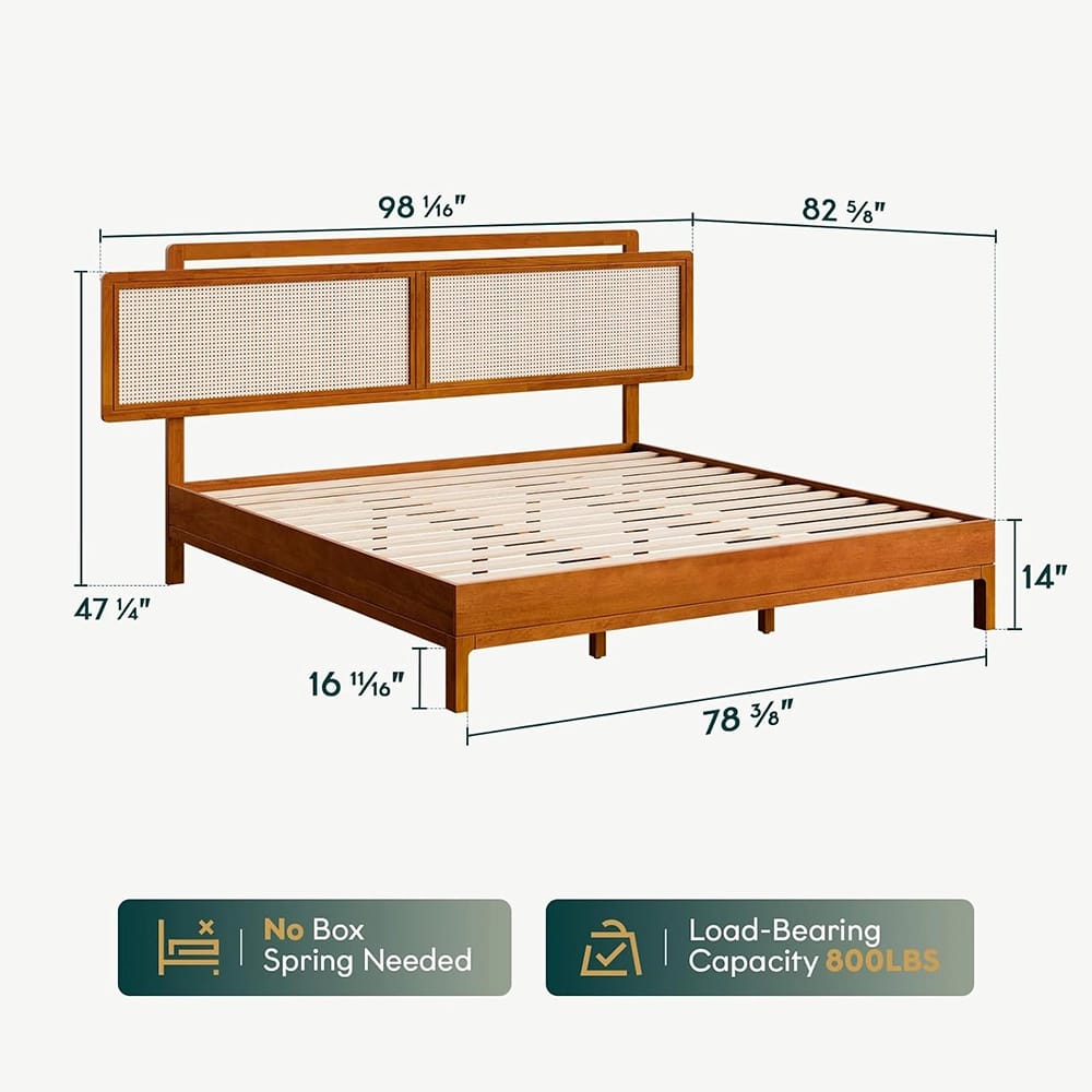 Bme Neil King Bed Frame, Milk Chocolate